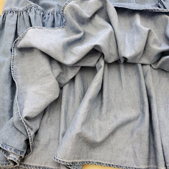 INC Flowy Tiered Chambray Maxi Skirt - Picture 10 of 13